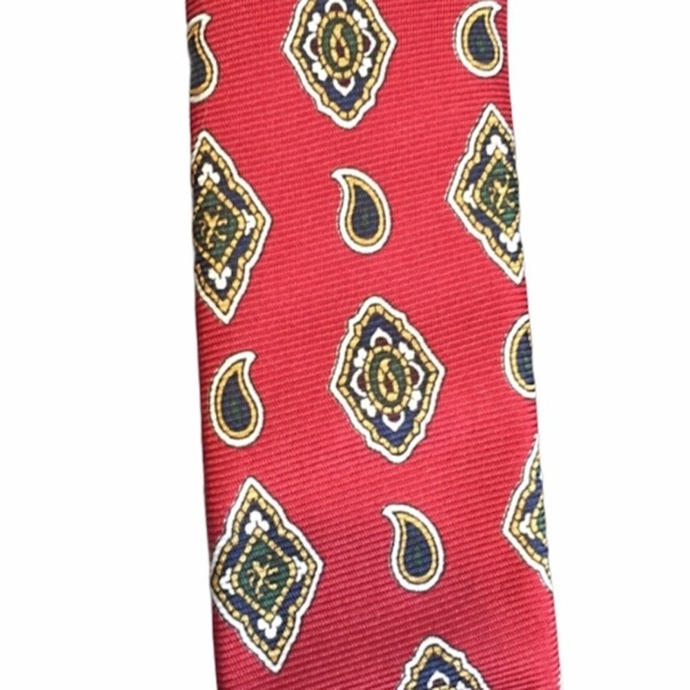 Tommy Hilfiger Paisley Tie Blue Red - Picture 4 of 6